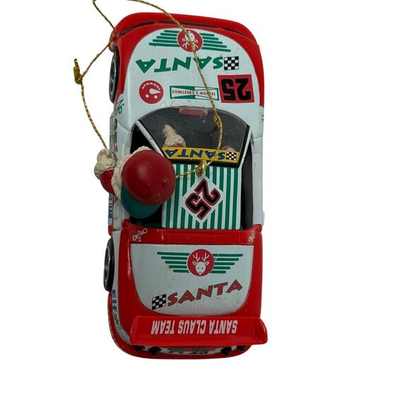 1995 Enesco Santa’s Speedway Ornament Santa Racing Car NASCAR Christmas - Picture 7 of 8